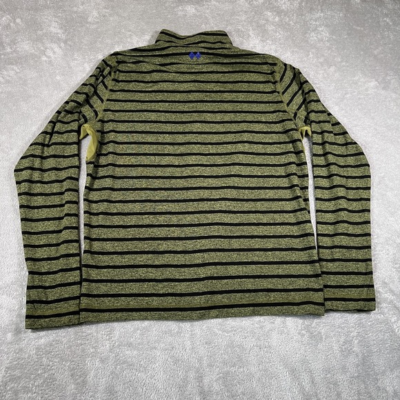 Robert Graham Pullover Mens Large Green Black Striped 1/4 Zip Performance Golf - Picture 3 of 9